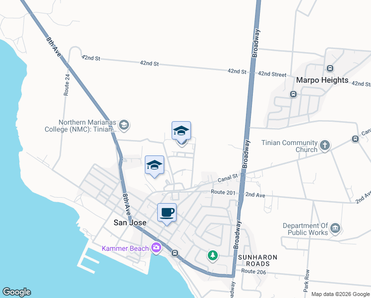 map of restaurants, bars, coffee shops, grocery stores, and more near Unnamed Road in San Jose