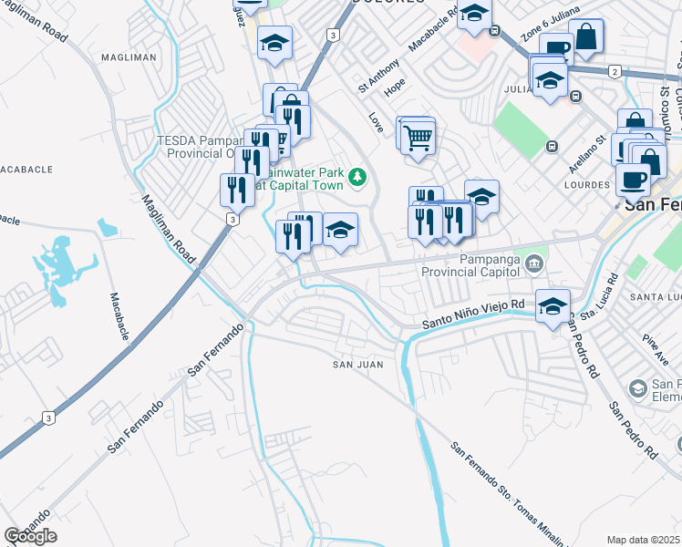 map of restaurants, bars, coffee shops, grocery stores, and more near 711 Capitol Boulevard in Fernando2000
