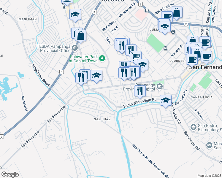 map of restaurants, bars, coffee shops, grocery stores, and more near 711 Capitol Boulevard in Fernando2000