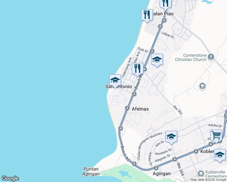 map of restaurants, bars, coffee shops, grocery stores, and more near Sagamilon Street in Afetna