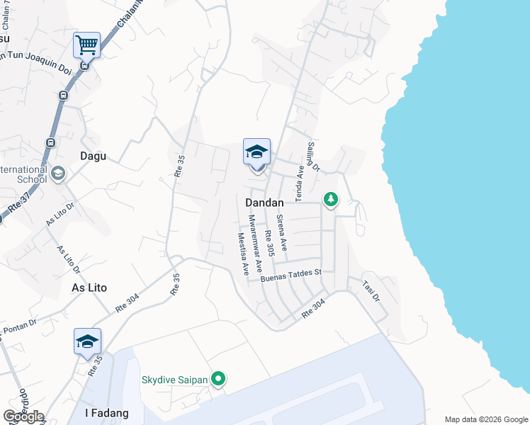 map of restaurants, bars, coffee shops, grocery stores, and more near Dandan Rd in Dandan