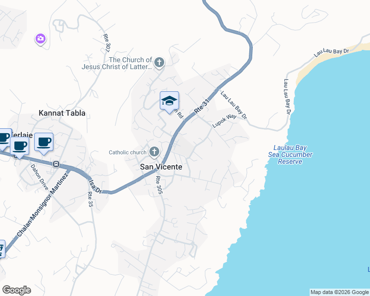 map of restaurants, bars, coffee shops, grocery stores, and more near in San Vicente