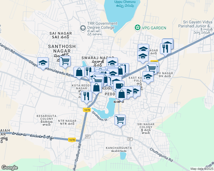 map of restaurants, bars, coffee shops, grocery stores, and more near in Kandukur