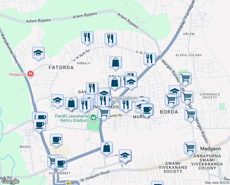 map of restaurants, bars, coffee shops, grocery stores, and more near in 