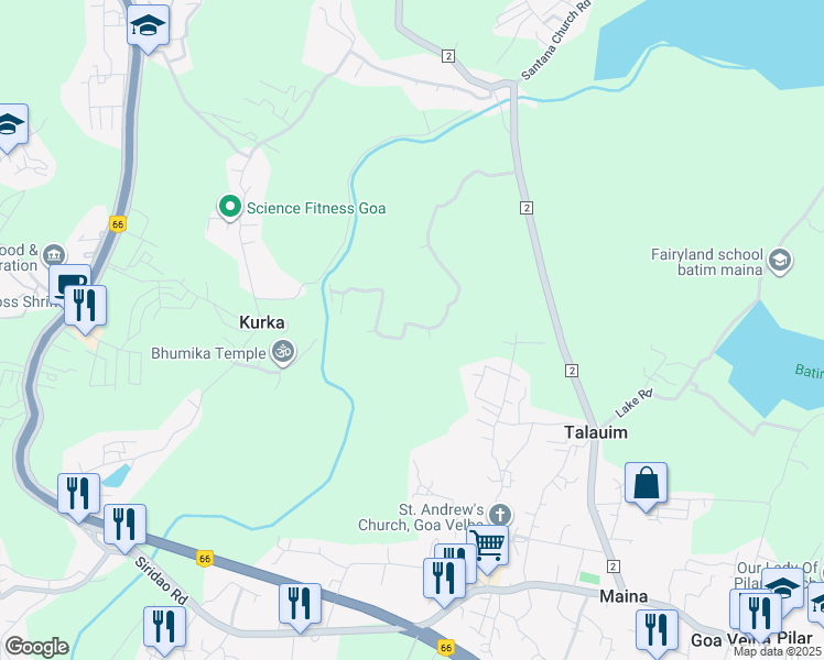 map of restaurants, bars, coffee shops, grocery stores, and more near in Goa Velha