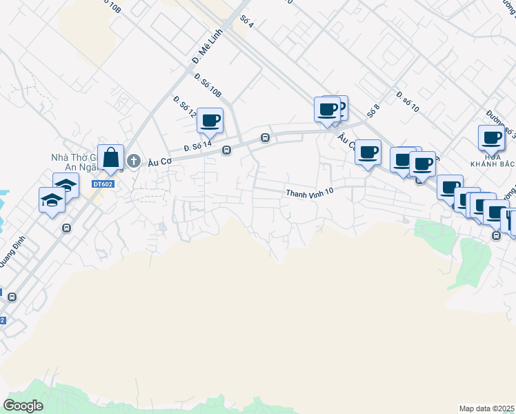 map of restaurants, bars, coffee shops, grocery stores, and more near 01 Thanh Vinh 12 in Liên Chiểu