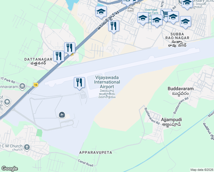 map of restaurants, bars, coffee shops, grocery stores, and more near None in Gannavaram