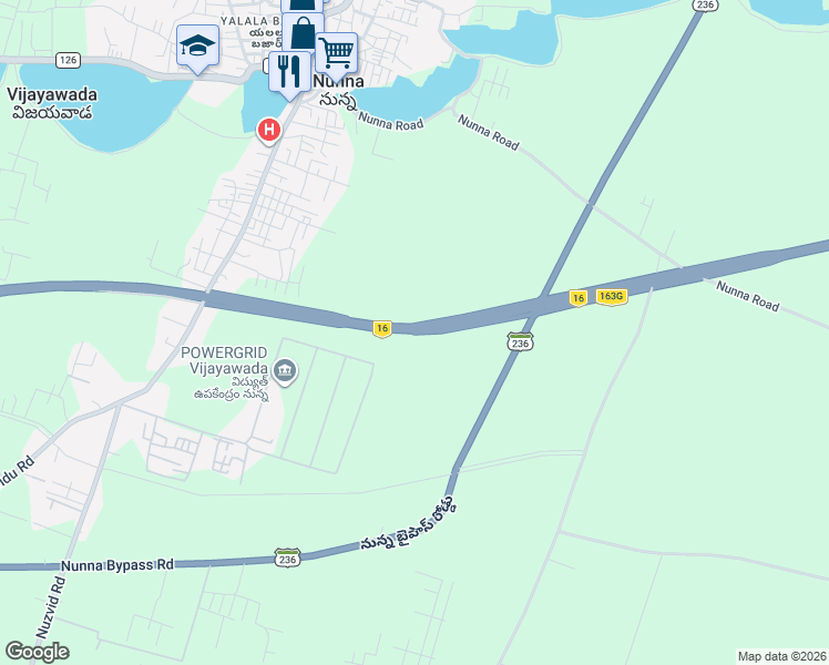 map of restaurants, bars, coffee shops, grocery stores, and more near Amaravati Inner Ring Road in Nunna