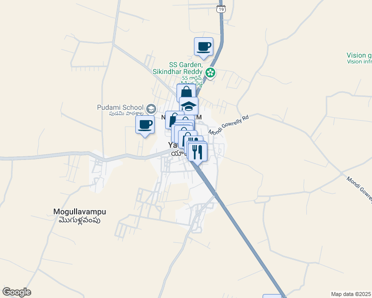 map of restaurants, bars, coffee shops, grocery stores, and more near in Yacharam