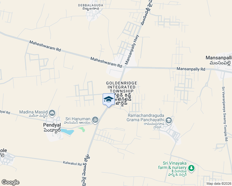 map of restaurants, bars, coffee shops, grocery stores, and more near Dubbacherla Main Road in Dabilguda