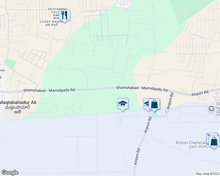 map of restaurants, bars, coffee shops, grocery stores, and more near Shamshabad - Mamidipally Road in Hyderabad