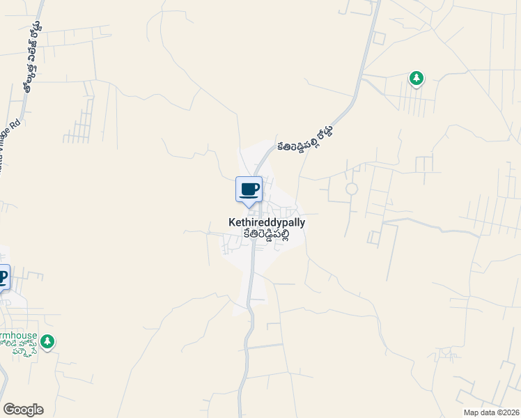 map of restaurants, bars, coffee shops, grocery stores, and more near in Kethireddypally