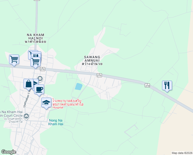 map of restaurants, bars, coffee shops, grocery stores, and more near in Tambon Na Kham Hai
