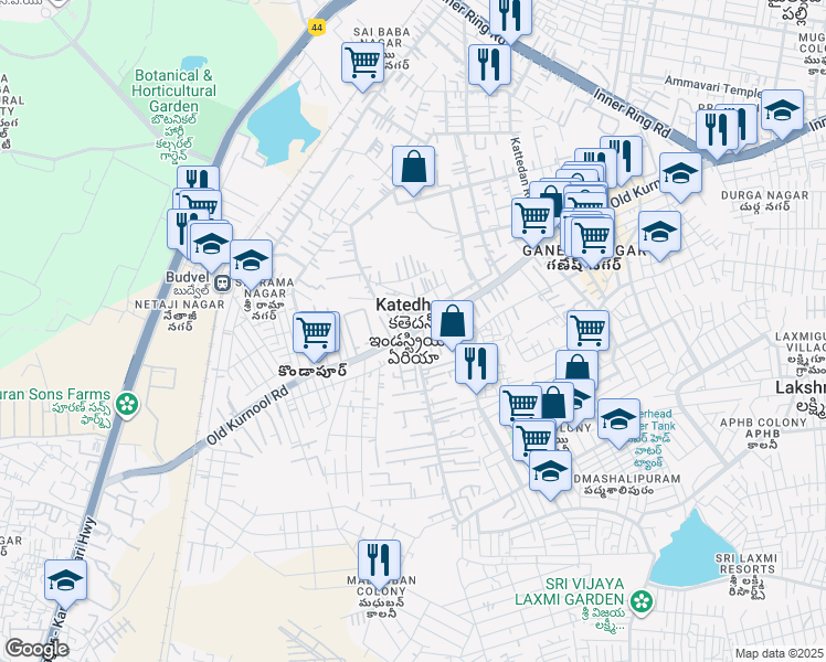 map of restaurants, bars, coffee shops, grocery stores, and more near in Katedhan