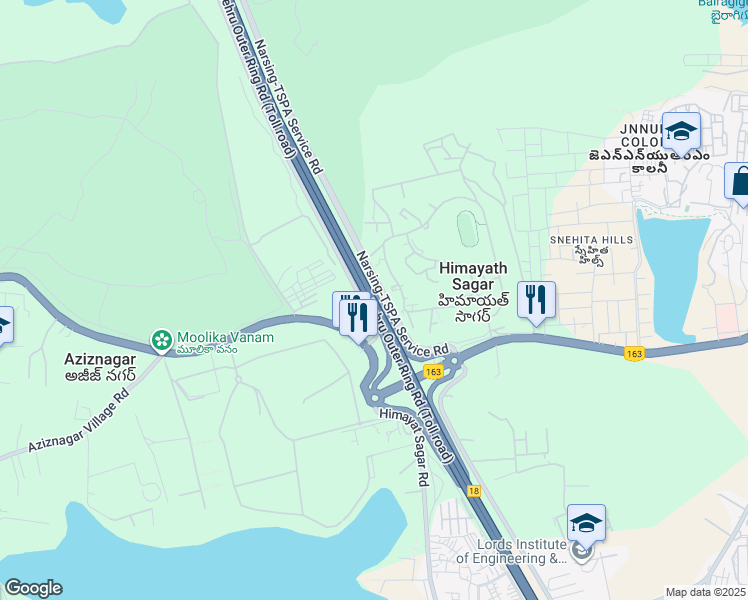 map of restaurants, bars, coffee shops, grocery stores, and more near in Hyderabad