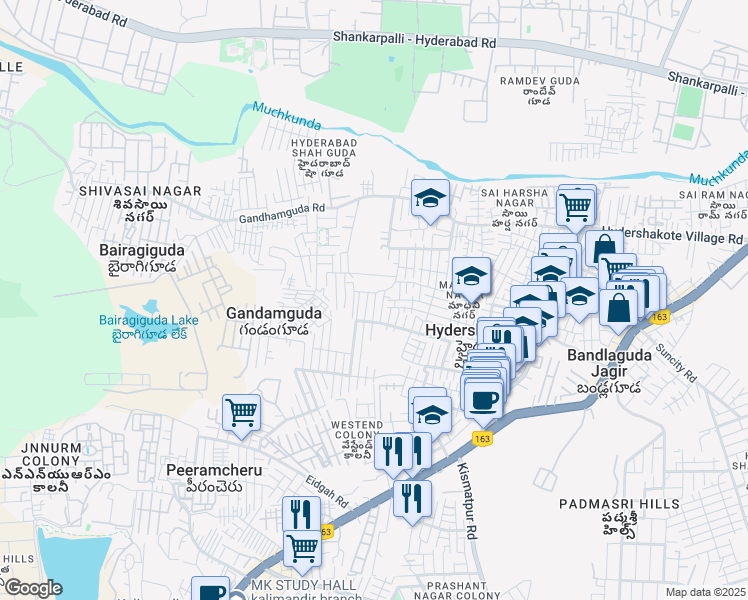 map of restaurants, bars, coffee shops, grocery stores, and more near 4 Street 2 in Gandamguda
