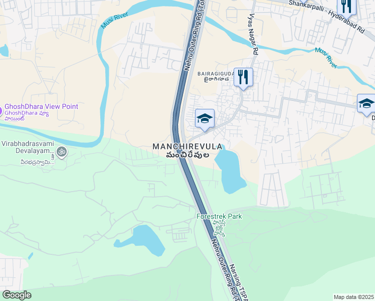map of restaurants, bars, coffee shops, grocery stores, and more near in Hyderabad