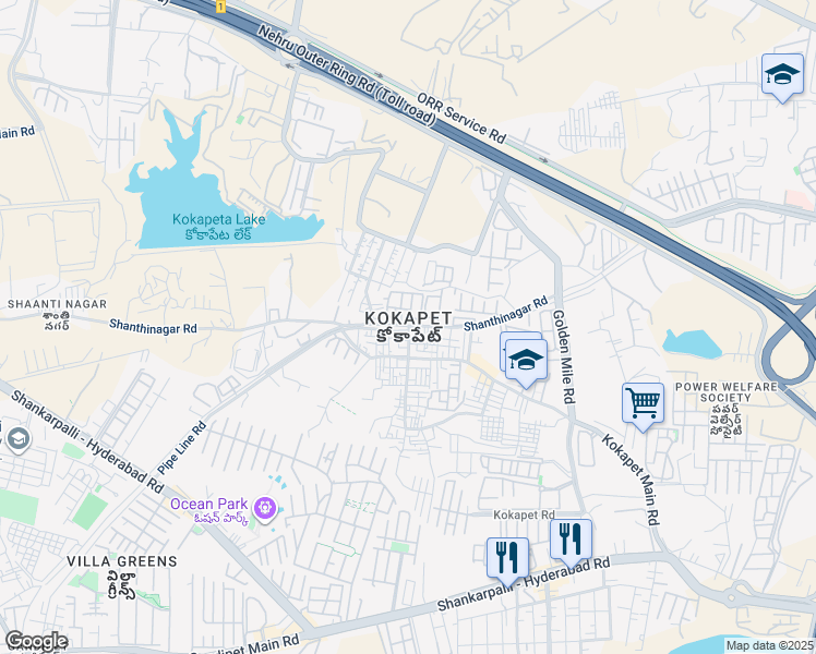 map of restaurants, bars, coffee shops, grocery stores, and more near in Hyderabad