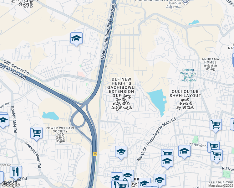map of restaurants, bars, coffee shops, grocery stores, and more near in Hyderabad