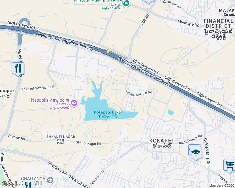 map of restaurants, bars, coffee shops, grocery stores, and more near in Hyderabad