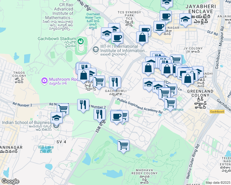 map of restaurants, bars, coffee shops, grocery stores, and more near in Hyderabad