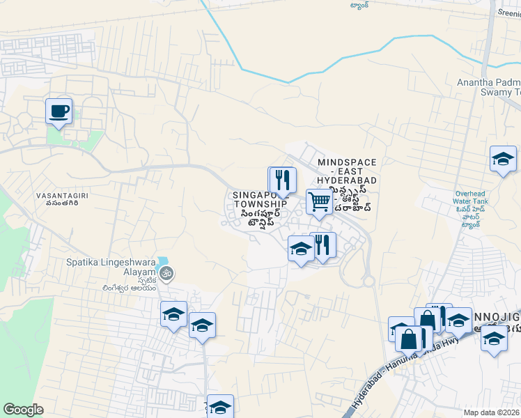 map of restaurants, bars, coffee shops, grocery stores, and more near in Hyderabad