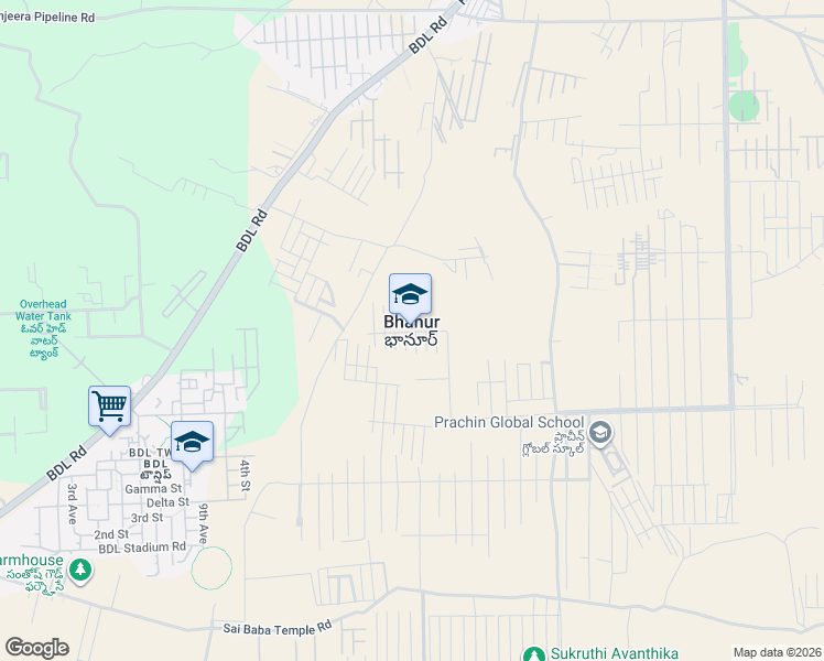 map of restaurants, bars, coffee shops, grocery stores, and more near in Bhanur