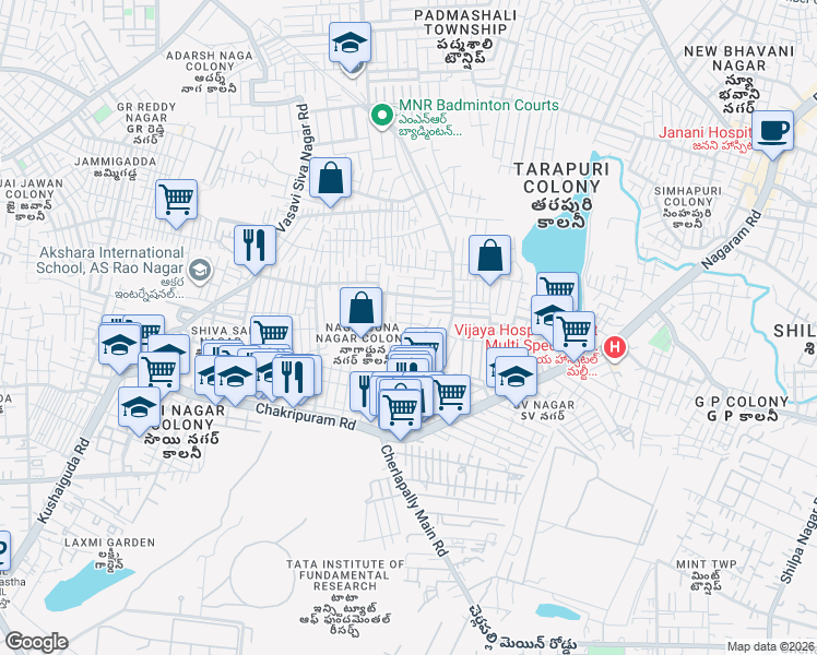 map of restaurants, bars, coffee shops, grocery stores, and more near in Hyderabad