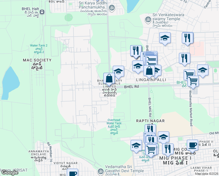 map of restaurants, bars, coffee shops, grocery stores, and more near in Hyderabad