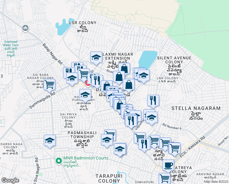 map of restaurants, bars, coffee shops, grocery stores, and more near in Secunderabad