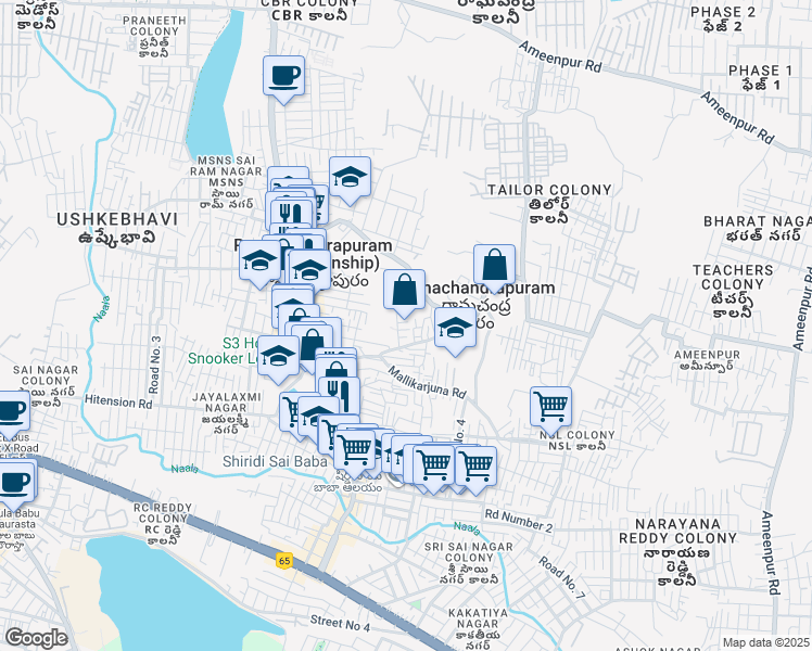 map of restaurants, bars, coffee shops, grocery stores, and more near in Ramachandrapuram