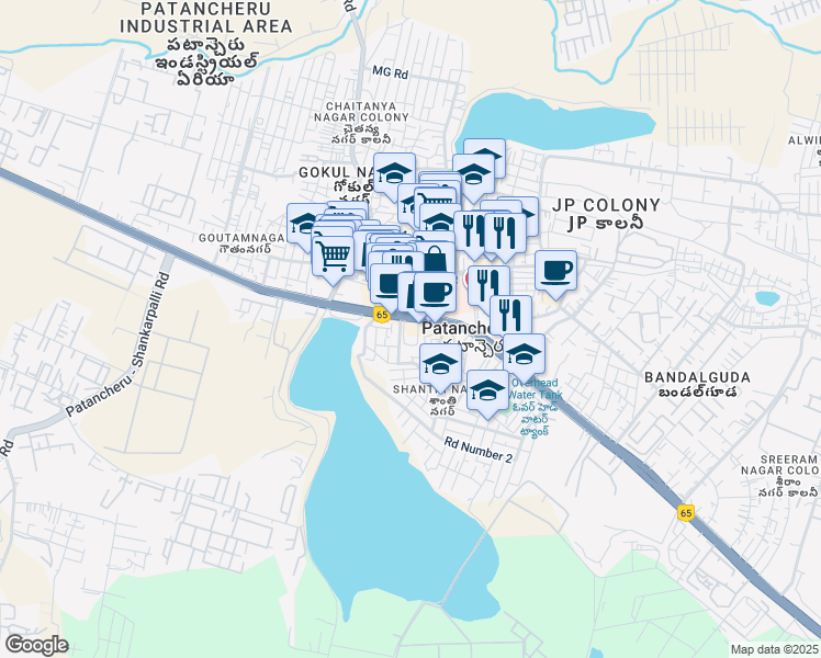 map of restaurants, bars, coffee shops, grocery stores, and more near in Patancheruvu