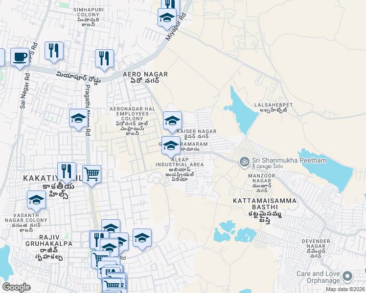 map of restaurants, bars, coffee shops, grocery stores, and more near in Hyderabad