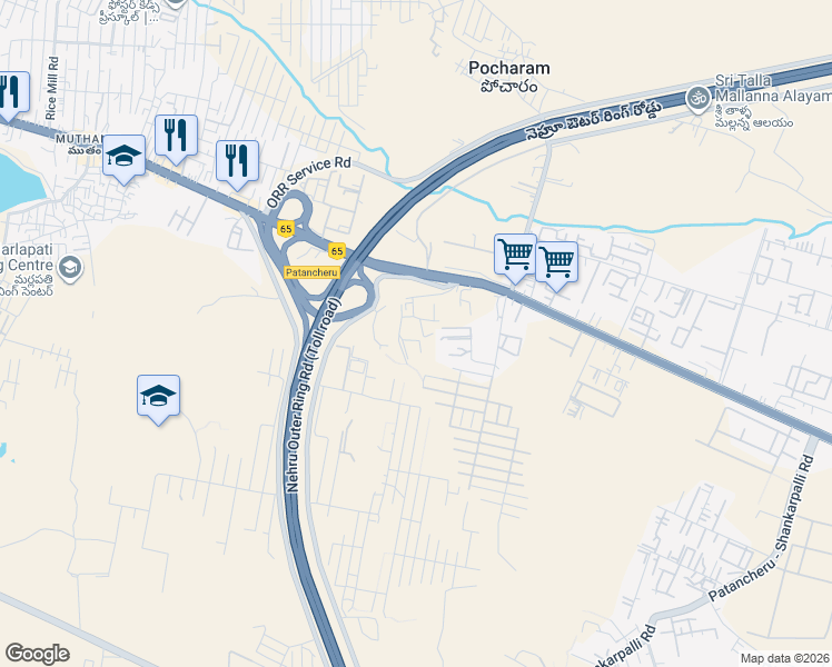 map of restaurants, bars, coffee shops, grocery stores, and more near in Hyderabad