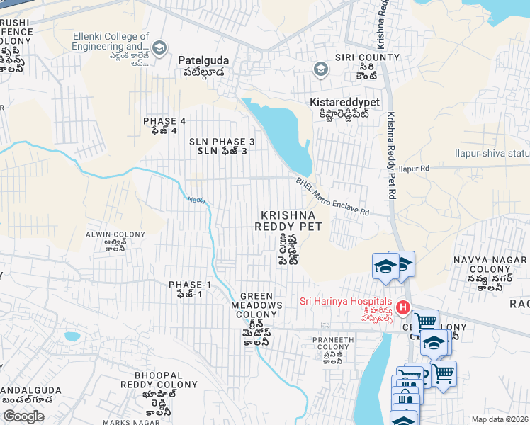 map of restaurants, bars, coffee shops, grocery stores, and more near 6402 Road Number 7 in Hyderabad