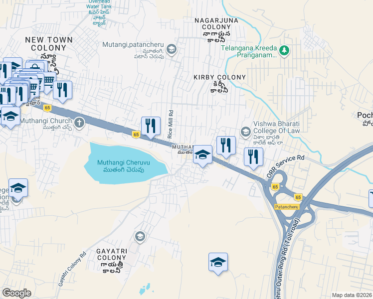 map of restaurants, bars, coffee shops, grocery stores, and more near Mumbai Highway in Muthangi