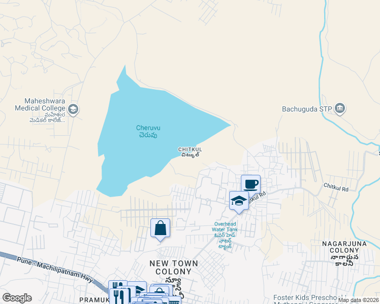 map of restaurants, bars, coffee shops, grocery stores, and more near in Hyderabad