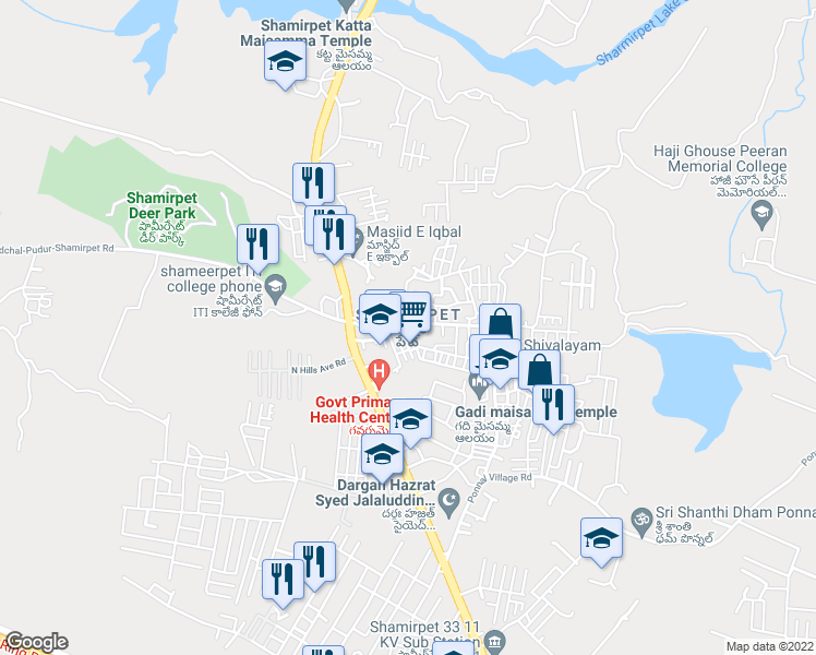 map of restaurants, bars, coffee shops, grocery stores, and more near in Secunderabad