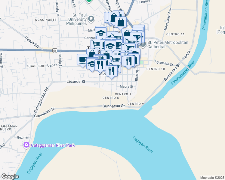 map of restaurants, bars, coffee shops, grocery stores, and more near 10 Taft Street in Tuguegarao City