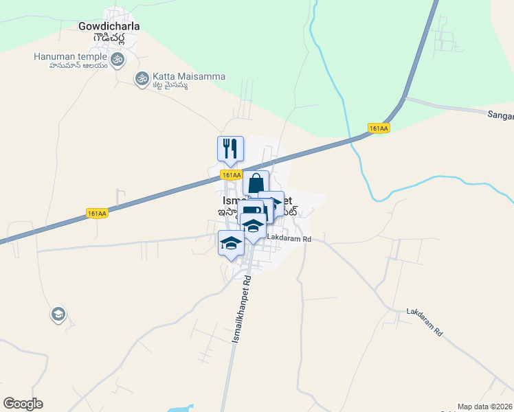 map of restaurants, bars, coffee shops, grocery stores, and more near in Ismailkhanpet