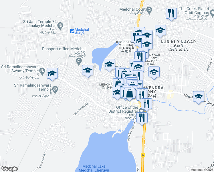 map of restaurants, bars, coffee shops, grocery stores, and more near in Secunderabad