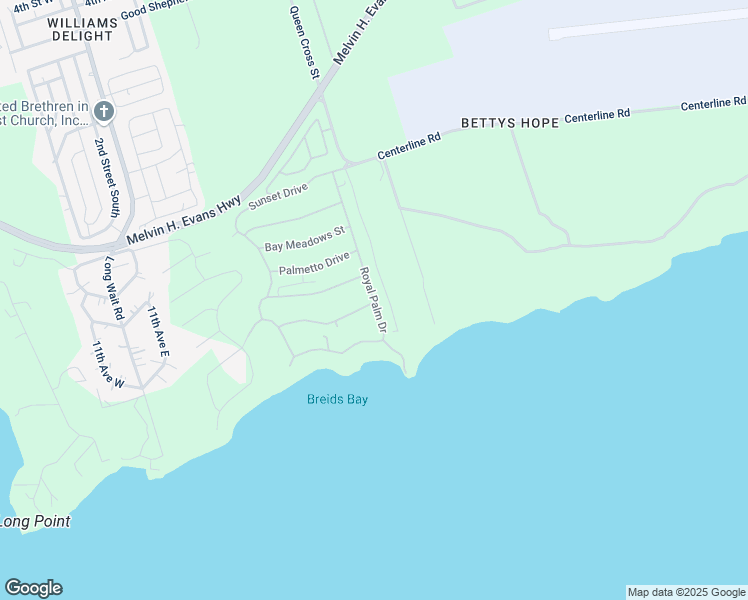 map of restaurants, bars, coffee shops, grocery stores, and more near 35 Royal Palm Drive in Frederiksted