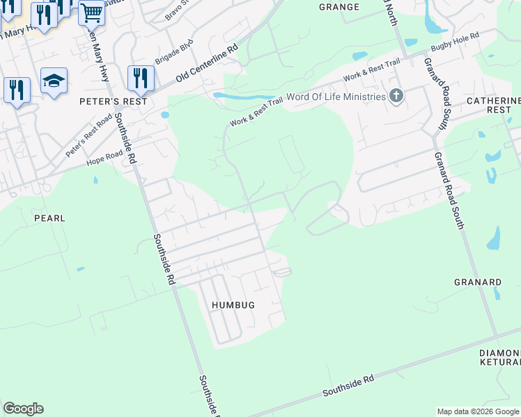 map of restaurants, bars, coffee shops, grocery stores, and more near 10 Work & Rest Trail in Christiansted