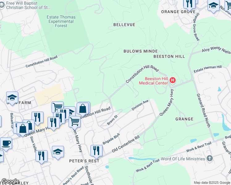 map of restaurants, bars, coffee shops, grocery stores, and more near in 
