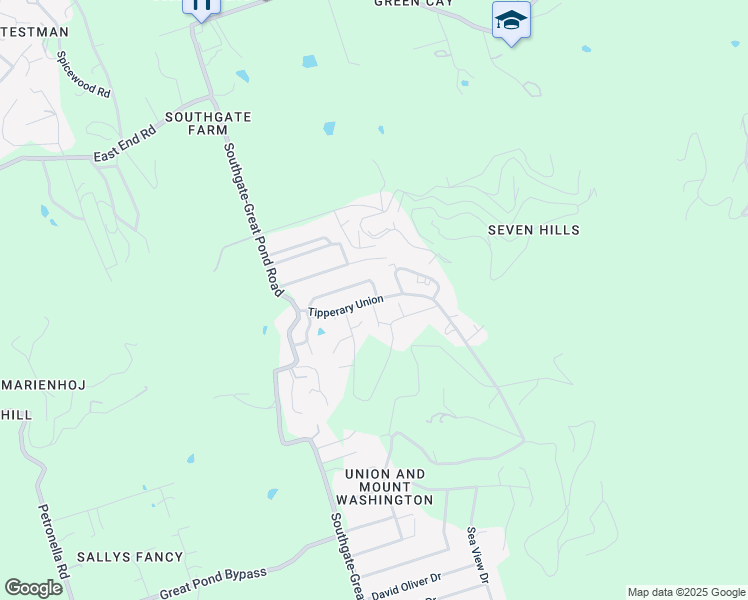 map of restaurants, bars, coffee shops, grocery stores, and more near 113 Tipperary Road in Christiansted