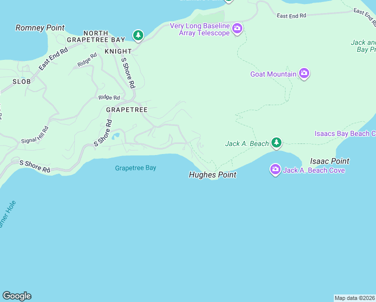 map of restaurants, bars, coffee shops, grocery stores, and more near Point Road in Christiansted