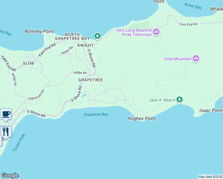 map of restaurants, bars, coffee shops, grocery stores, and more near Sugarbird Road in East End