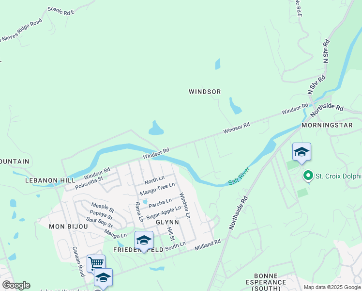 map of restaurants, bars, coffee shops, grocery stores, and more near Windsor Road in Northcentral