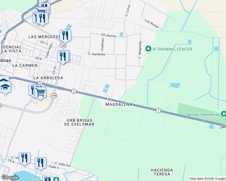 map of restaurants, bars, coffee shops, grocery stores, and more near in Aguirre