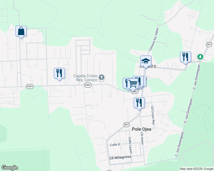 map of restaurants, bars, coffee shops, grocery stores, and more near Puerto Rico 3301 in Cabo Rojo